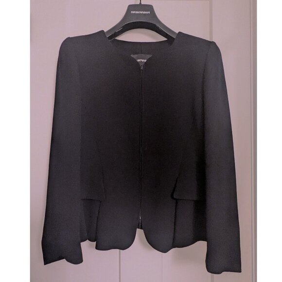 Emporio Armani, Black Wool contemporary, short jacket - Size EU44 - Picture 6 of 11